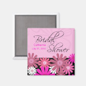 Magent voor bruidsdouche met hete roze gerber made magneet (Voorkant / Achterkant)