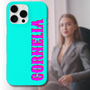 Magenta 3D Red Moderne naam Grappig turquoise iPhone 16 Pro Max Hoesje