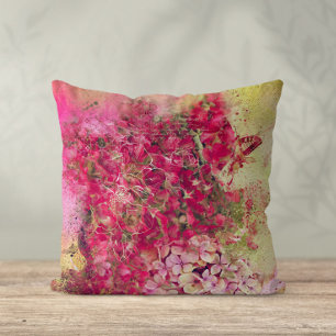 Magenta Abstracte Floral Cushion Kussen