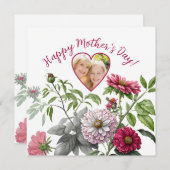 Magenta Accent Floral Moederdag Foto (Voorkant / Achterkant)