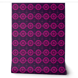 Magenta Afrikaans Geometrisch Cirkelpatroon Behang
