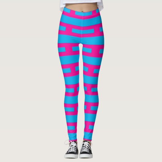 Magenta All-over-Print Leggings (Voorkant)