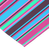 Magenta, Aqua en Blauw Gestreepte Tafelloper (Hoek)