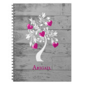 Magenta Arbre des Coeurs Carnet personnalisé (Devant)