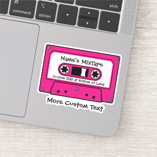 Magenta Audio-Cassettebandje Sticker