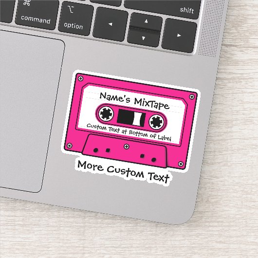 Magenta Audio-Cassettebandje Sticker (Detail)