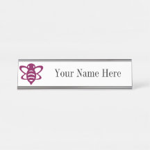 Magenta Bee Name Bord