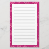 Magenta Berry Pattern Briefpapier (Voorkant)