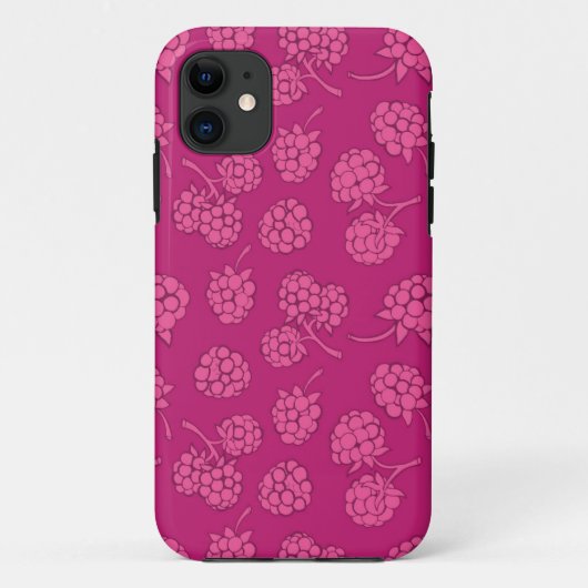 Magenta Berry Pattern Case-Mate iPhone Case (Achterkant)