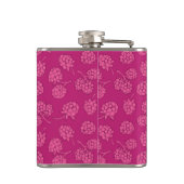 Magenta Berry Pattern Heupfles (Achterkant)