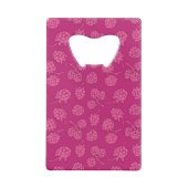Magenta Berry Pattern Kredietkaart Flessenopener (Achterkant)