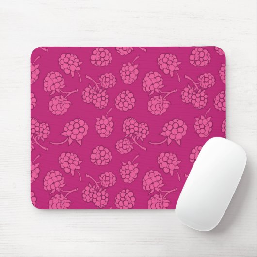 Magenta Berry Pattern Muismat (Met muis)