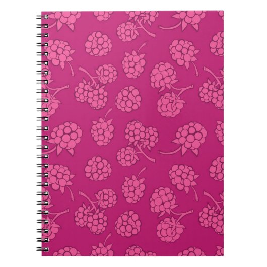 Magenta Berry Pattern Notitieboek (Voorkant)