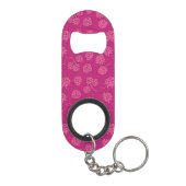 Magenta Berry Pattern Sleutelhanger Flessenopener (Achterkant)