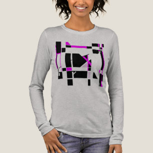 Magenta Black Gameboard geometrisch MCM-geïnspiree Tri-Blend Shirt
