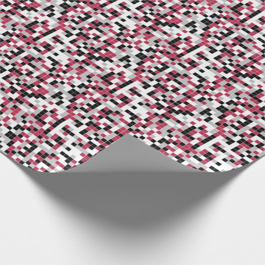 Magenta Black Geometric Pattern Wrapping Paper Cadeaupapier (Hoek)