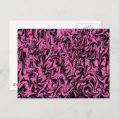 Magenta & Black Swirl Briefkaart (Voorkant / Achterkant)
