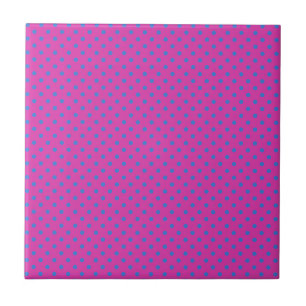 Magenta, Blauwe Polka Dots Tegeltje