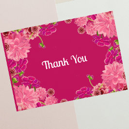 Magenta bloem bedankkaart