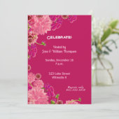 Magenta bloem kaart (Staand voorkant)