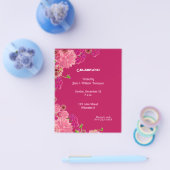 Magenta bloemenuitnodiging flyer (Enkel)