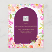 Magenta Bloemige Bruiloft Flyer (Achterkant)