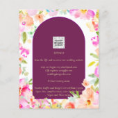 Magenta Bloemige Bruiloft Flyer (Achterkant)