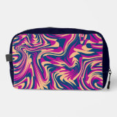 Magenta Blue Beige Abstracte Fluid Wave wervelinge Toilettasje (Voorkant)