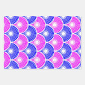 Magenta Blue Semi Circle Wave Pattern Inpakpapier Vel (Voorkant 2)