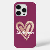 Magenta Blush Pink Heart Case-Mate iPhone Case (Achterkant)