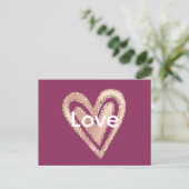 Magenta Blush Pink Heart Love Briefkaart (Staand voorkant)