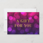 Magenta Bokeh Lights Faux Gold Cadeft Certificate (Voorkant)