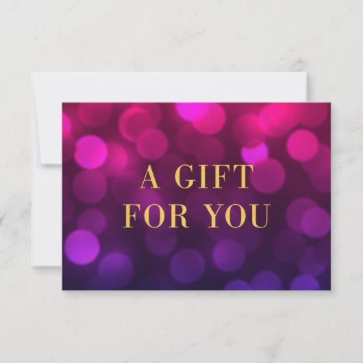 Magenta Bokeh Lights Faux Gold Cadeft Certificate (Voorkant)