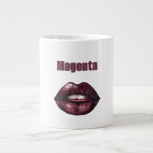 Magenta bordeauxrode lippen extra grote beker