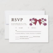 Magenta Bow Floral Wedal RSVP Meal Choice (Devant)