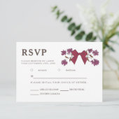 Magenta Bow Floral Wedal RSVP Meal Choice (Debout devant)