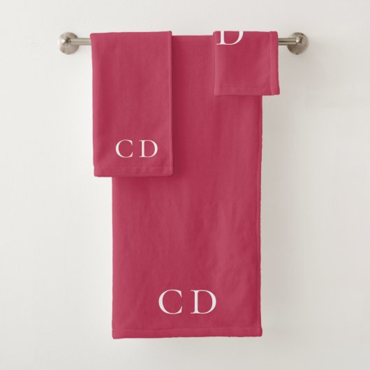Magenta burgundy monogramme initiales minimaliste (En situation)
