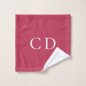 Magenta burgundy monogramme initiales minimaliste (Gant de toilette)