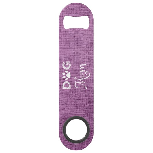 Magenta Burlap Chien Maman Bouteille en acier Ouve (Dos)