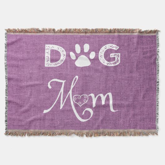 Magenta Burlap Chien Maman Jeter La Couverture (Devant)