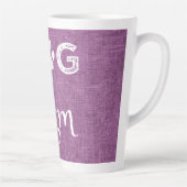 Magenta Burlap Chien Maman Latte Mug (Droite)