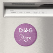 Magenta Burlap Chien Maman Magnet (In Situ (Lave-vaisselle))