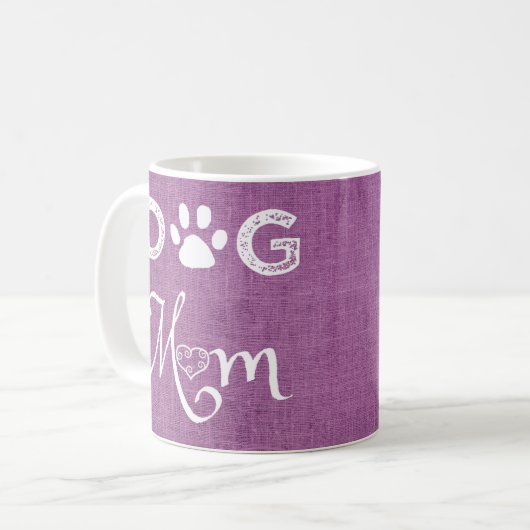 Magenta Burlap Dog mam Coffee Mok (Voorkant links)