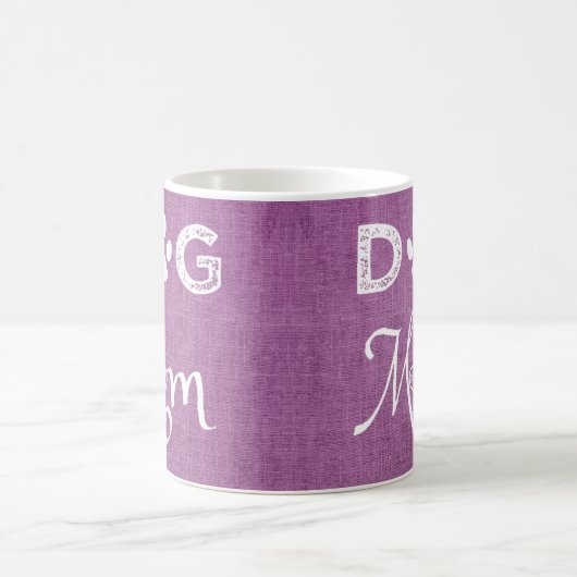 Magenta Burlap Dog mam Coffee Mok (Center)