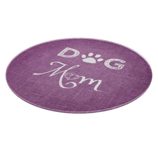 Magenta Burlap Dog Mam Cutting Board Snijplank (Hoek)