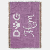 Magenta Burlap Dog Mam Throw Blanket Deken (Voorkant Verticaal)