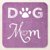 Magenta Burlap Dog Onderzetter mam (Voorkant)