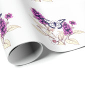 Magenta Butterfly Bush Cadeaupapier (Rol Hoek)