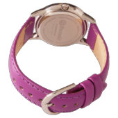 Magenta Butterfly Bush Horloge (Achterkant)