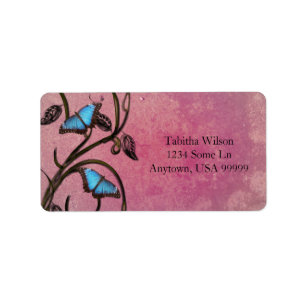 Magenta Butterfly Pair Address Label